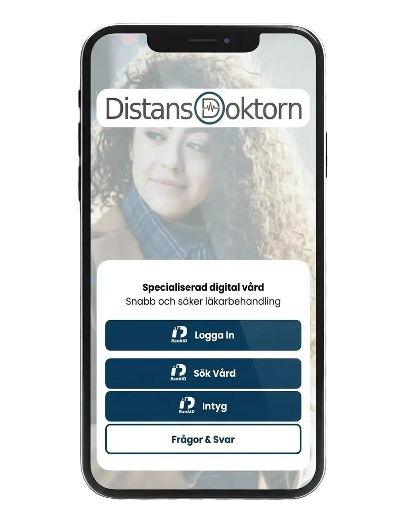 Distansdoktorn app på mobil